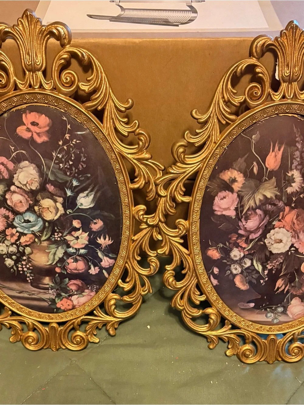 Ornate Gold Floral Wall Art Pair - Classic Home Accents